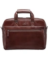 Mancini Vanizia Collection Top Zippered Single Compartment Laptop And Tablet Briefcase In Brown
