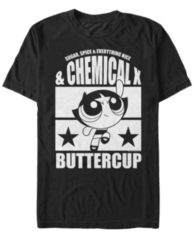 Fifth Sun Men's Powerpuff Girls Buttercup Chemical X Short Sleeve T- Shirt In Black