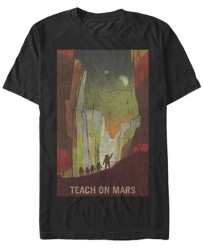 Fifth Sun Nasa Men's Teach On Mars Poster Short Sleeve T- Shirt In Black