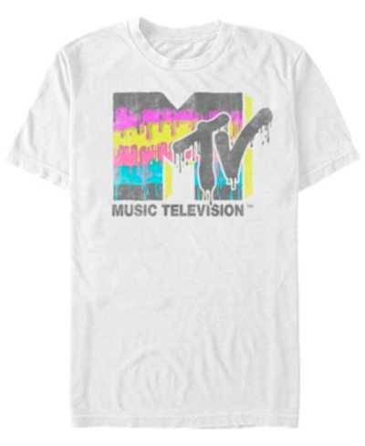 Fifth Sun Men's Paint Drip Logo Short Sleeve T- Shirt In White