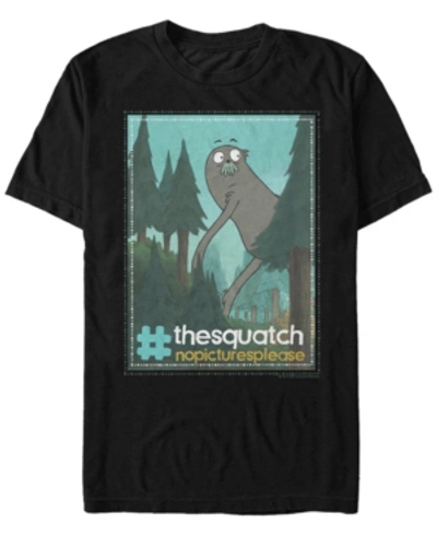 Fifth Sun Men's We Bare Bears Charlie The Squatch Hashtag Short Sleeve T- Shirt In Black
