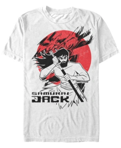 Fifth Sun Men's Samurai Jack The Warrior The Sun Sketch Short Sleeve T- Shirt In White