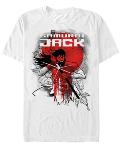 Fifth Sun Men's Samurai Jack Wounded Warrior Fights Again Short Sleeve T- Shirt In White