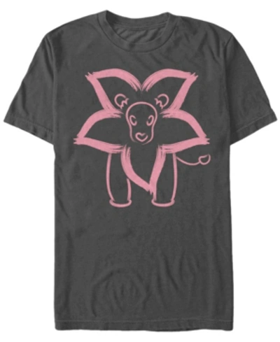 Fifth Sun Men's Steven Universe Flower Lion Outline Short Sleeve T- Shirt In Charcoal