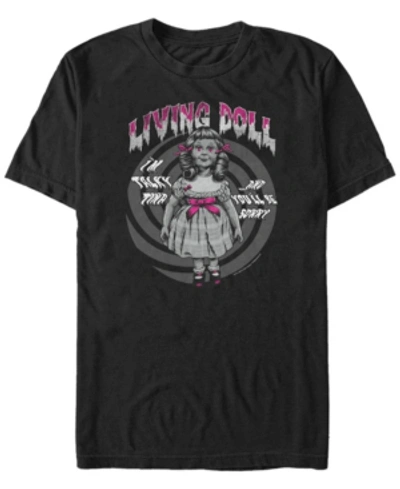Fifth Sun Men's Living Doll Talky Tina Short Sleeve T- Shirt In Black