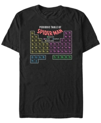 Fifth Sun Men's Periodic Table Of Spider-man Short Sleeve T- Shirt In Black