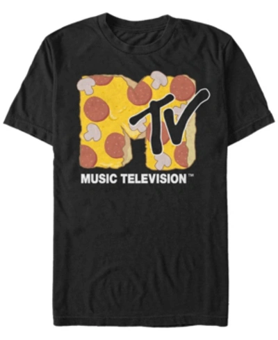 Fifth Sun Men's Pepperoni And Mushroom Pizza Logo Short Sleeve T- Shirt In Black