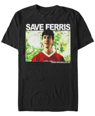 Fifth Sun Day Off Men's Cameron Save Ferris Portrait Short Sleeve T- Shirt In Black
