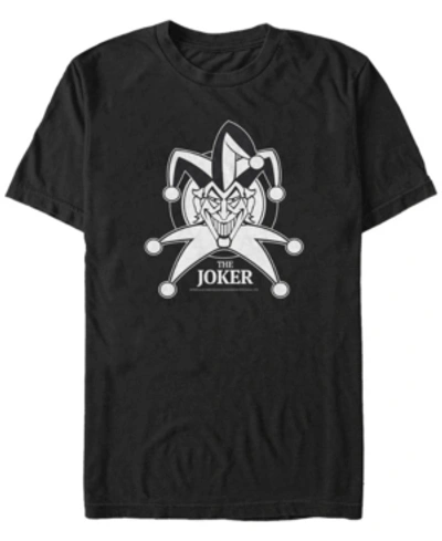 Fifth Sun Dc Men's Batman Creepy Joker Big Face Short Sleeve T-shirt In Black