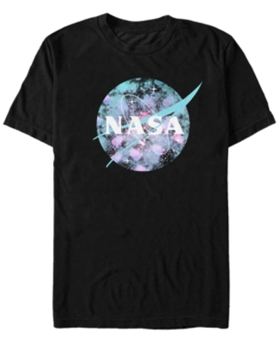 Fifth Sun Nasa Men's Spray Paint Galaxy Logo Short Sleeve T- Shirt In Black