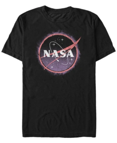 Fifth Sun Nasa Men's Distressed Grainy Logo Short Sleeve T- Shirt In Black