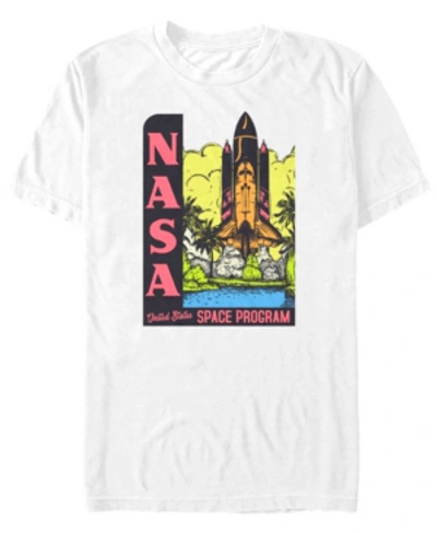 Fifth Sun Nasa Men's Tropical Rocket Space Program Short Sleeve T- Shirt In White