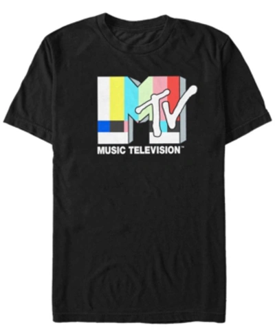 Fifth Sun Men's Television Interference Logo Short Sleeve T- Shirt In Black