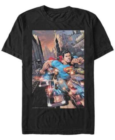 Fifth Sun Dc Men's Superman Bullets Action Poster Short Sleeve T-shirt In Black