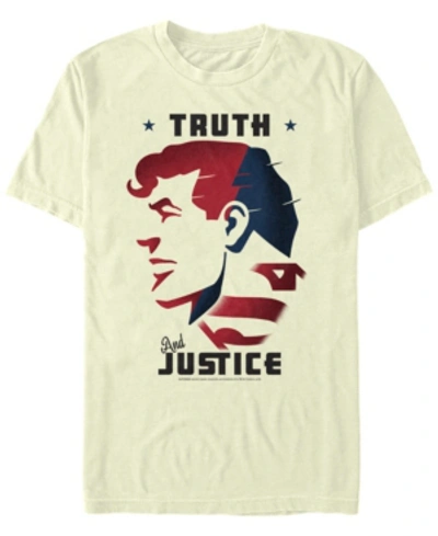 Fifth Sun Dc Men's Superman Truth And Justice Short Sleeve T-shirt In Natural