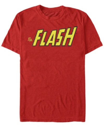 Fifth Sun Dc Men's The Flash Text Logo Short Sleeve T-shirt In Red