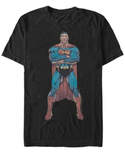 Fifth Sun Dc Men's Superman Strong Pose Short Sleeve T-shirt In Black