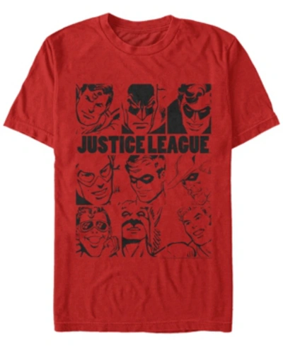 Fifth Sun Dc Men's Justice League Hero Box Up Short Sleeve T-shirt In Red