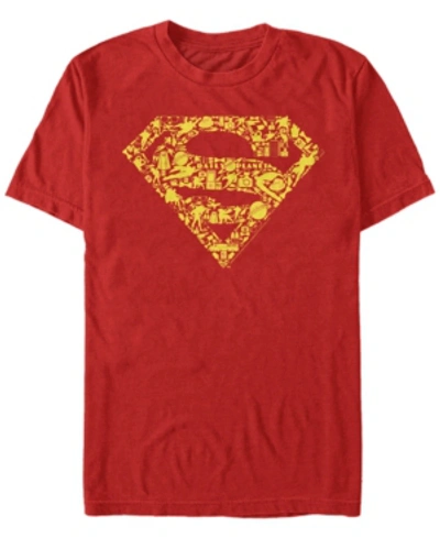 Fifth Sun Dc Men's Superman Icon Filled Logo Short Sleeve T-shirt In Red