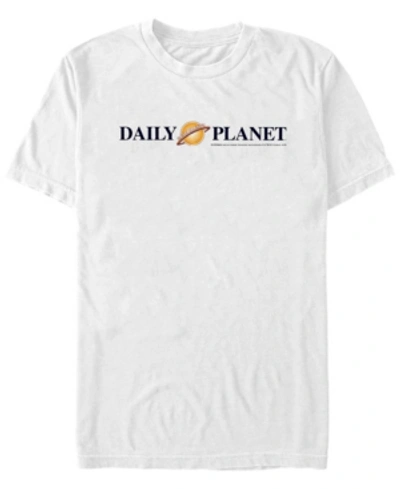 Fifth Sun Dc Men's Superman Daily Planet Text Logo Short Sleeve T-shirt In White
