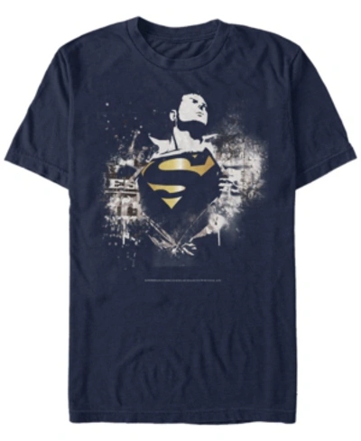 Fifth Sun Dc Men's Superman Golden Chest Logo Short Sleeve T-shirt In Navy