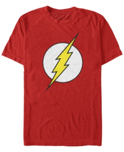 Fifth Sun Dc Men's The Flash Classic Lightning Bolt Logo Short Sleeve T-shirt In Red