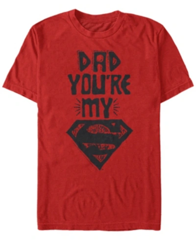 Fifth Sun Dc Men's Dad You're My Superman Short Sleeve T-shirt In Red