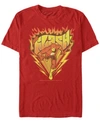 Fifth Sun Dc Men's The Flash Retro Fast As Lightning Logo Short Sleeve T-shirt In Red