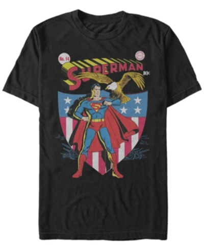 Fifth Sun Dc Men's Superman Classic Comic Cover Short Sleeve T-shirt In Black