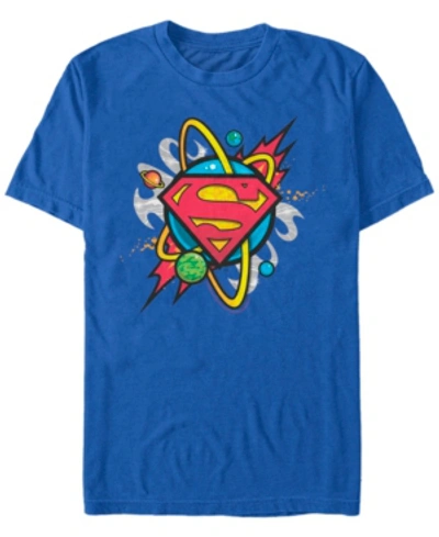 Fifth Sun Dc Men's Superman Galaxy Planet Logo Short Sleeve T-shirt In Royal