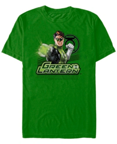Fifth Sun Dc Men's Green Lantern Punching Pose Short Sleeve T-shirt In Kelly