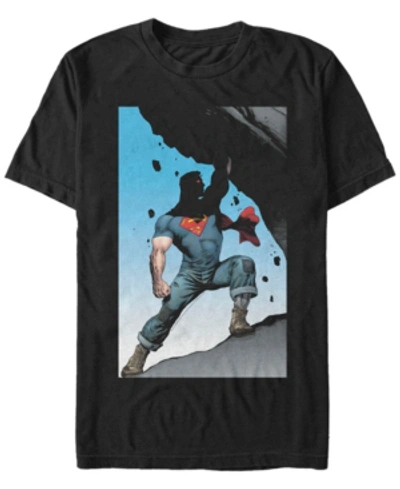 Fifth Sun Dc Men's Superman Super Strong Poster Short Sleeve T-shirt In Black