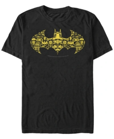 Fifth Sun Dc Men's Batman Icons Filled Bat Logo Short Sleeve T-shirt In Black