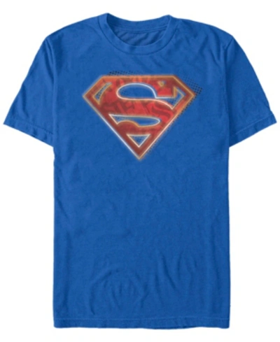 Fifth Sun Dc Men's Superman Man Of Steel Graffiti Logo Short Sleeve T-shirt In Royal
