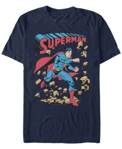 Fifth Sun Dc Men's Superman Rock Punch Short Sleeve T-shirt In Navy