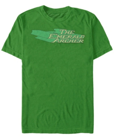 Fifth Sun Dc Men's The Emerald Archer Text Logo Short Sleeve T-shirt In Green
