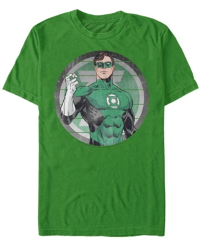 Fifth Sun Dc Men's Green Lantern Comic Portrait Short Sleeve T-shirt In Kelly