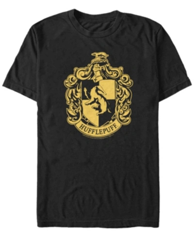 Fifth Sun Harry Potter Men's Hogwarts House Hufflepuff Crest Short Sleeve T-shirt In Black