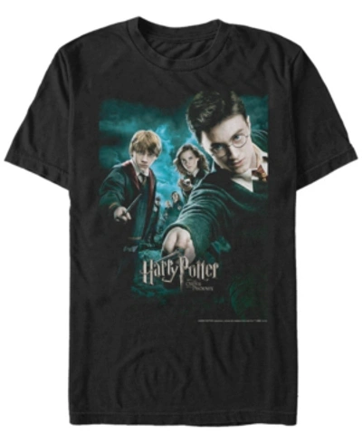 Fifth Sun Harry Potter Men's Order Of The Phoenix Group Poster Short Sleeve T-shirt In Black