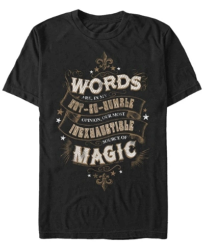 Fifth Sun Harry Potter Men's Dumbledore Words Are Magic Quote Short Sleeve T-shirt In Black