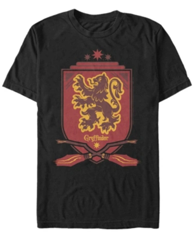 Fifth Sun Harry Potter Men's Gryffindor Broomstick Shield Short Sleeve T-shirt In Black