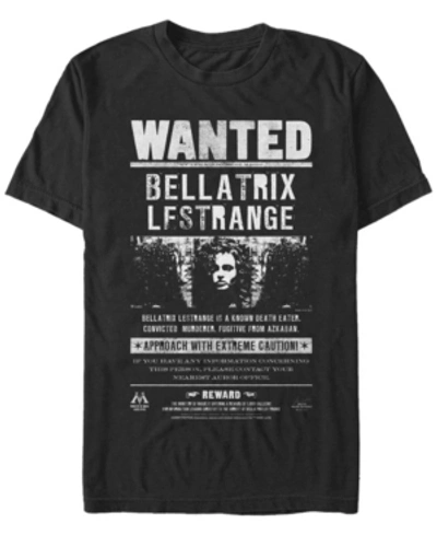 Fifth Sun Harry Potter Men's Bellatrix Lestrange Wanted Poster Short Sleeve T-shirt In Black