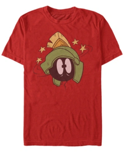 Fifth Sun Looney Tunes Men's Marvin The Martian Head Spin Short Sleeve T-shirt In Red