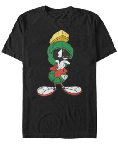 Fifth Sun Looney Tunes Men's Marvin The Martian Thinking Short Sleeve T-shirt In Black
