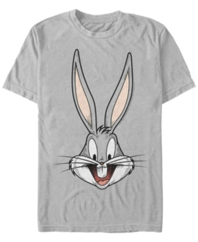 Fifth Sun Looney Tunes Men's Bugs Bunny Big Face Short Sleeve T-shirt In Silver-tone