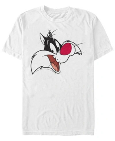 Fifth Sun Looney Tunes Men's Sylvester Big Face Short Sleeve T-shirt In White