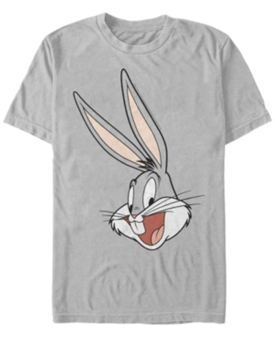Fifth Sun Looney Tunes Men's Bugs Bunny Big Face Short Sleeve T-shirt In Silver-tone
