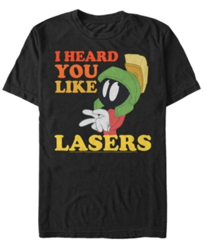 Fifth Sun Looney Tunes Men's Marvin The Martian I Heard You Like Lasers Short Sleeve T-shirt In Black