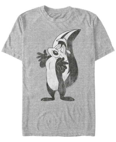 Fifth Sun Looney Tunes Men's Pepe La Pew Cute Skunk Short Sleeve T-shirt In Gray