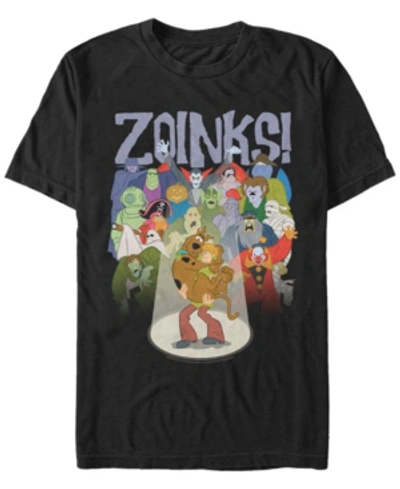 Fifth Sun Scooby-doo Men's Scaredy Shaggy Zoinks Short Sleeve T-shirt In Black
